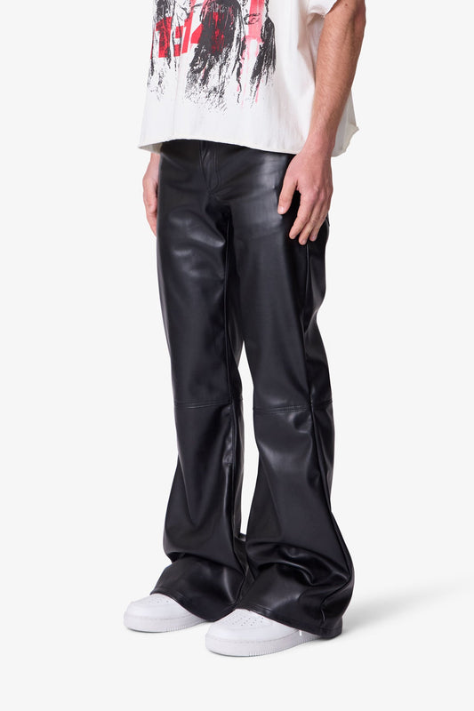 LEATHER FLARE PANTS