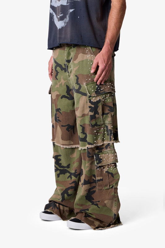 PEARLED RAVE CARGO PANTS