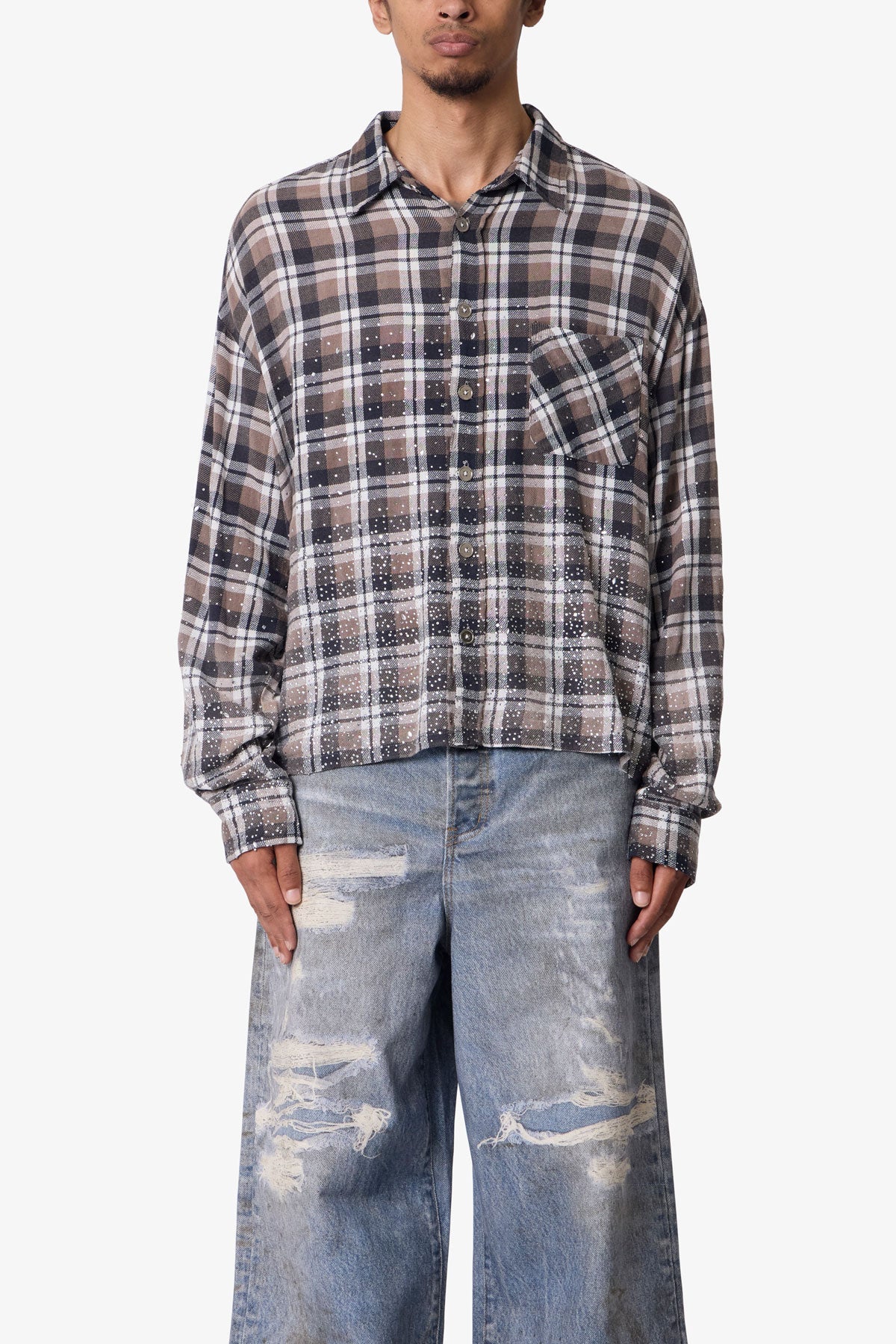 RHINESTONE FLANNEL SHIRT