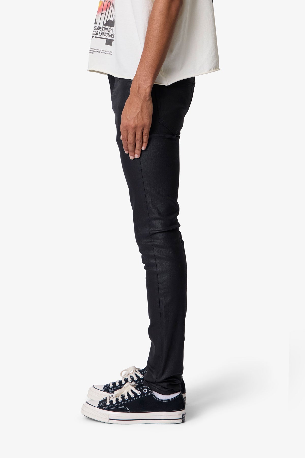 SKINNY WAXED DENIM