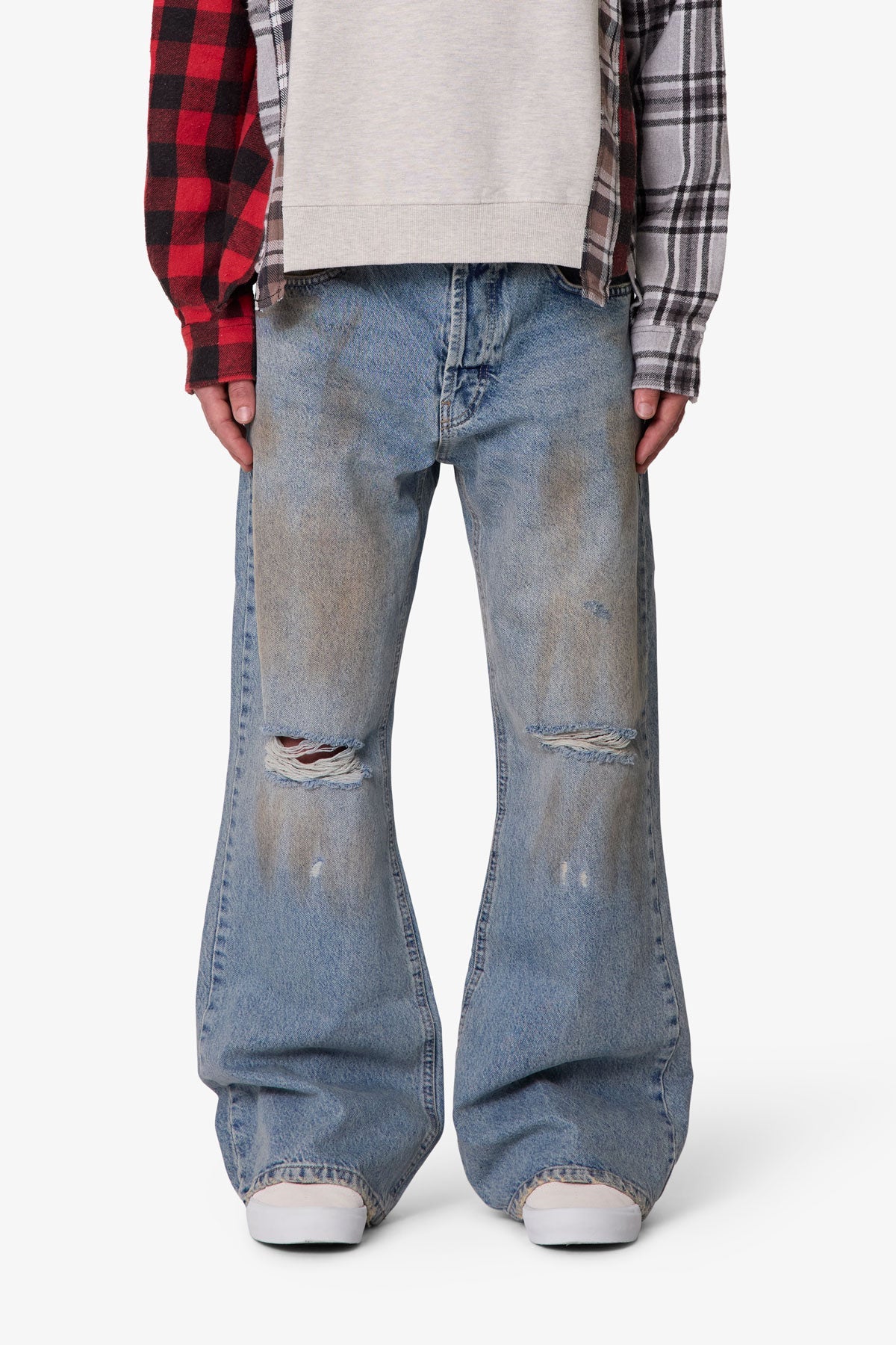 STAINED KICK FLARE DENIM