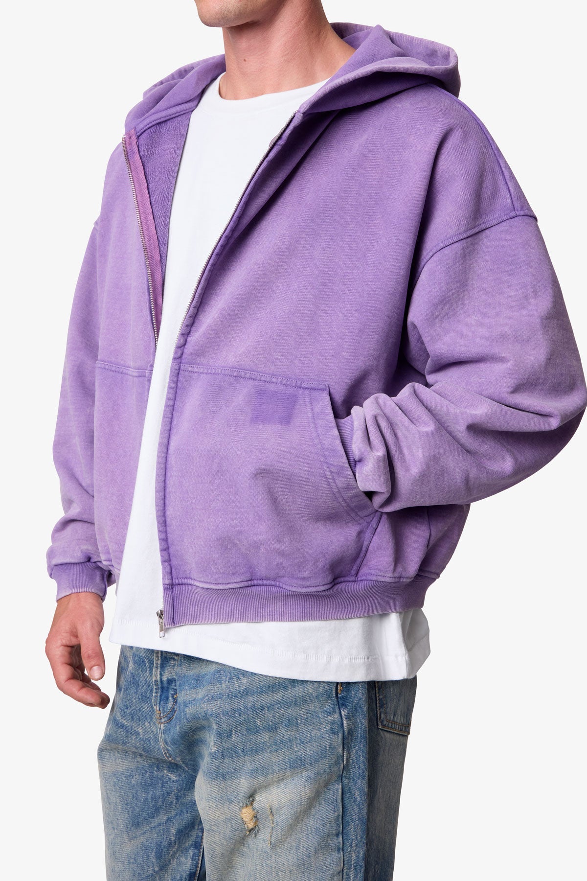 VINTAGE WASHED ZIP UP HOODIE