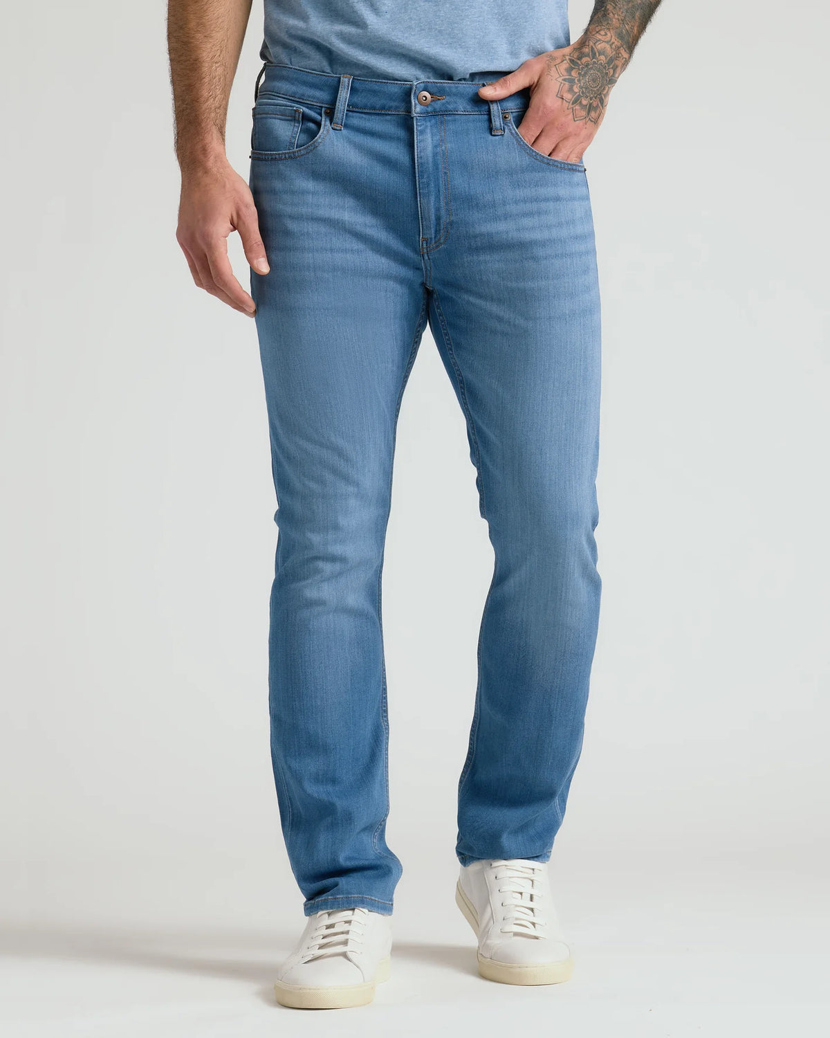 Straight High‑Stretch Jeans