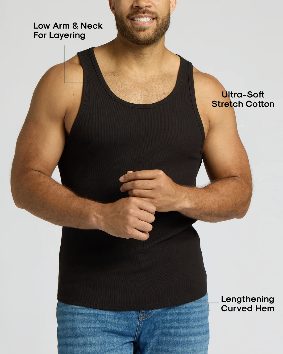 Ribbed Curved Hem Tank