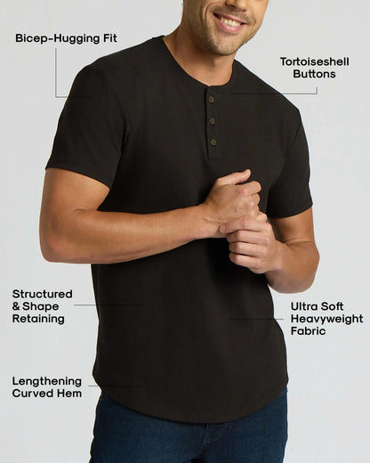 Heavyweight Curved Hem Henley
