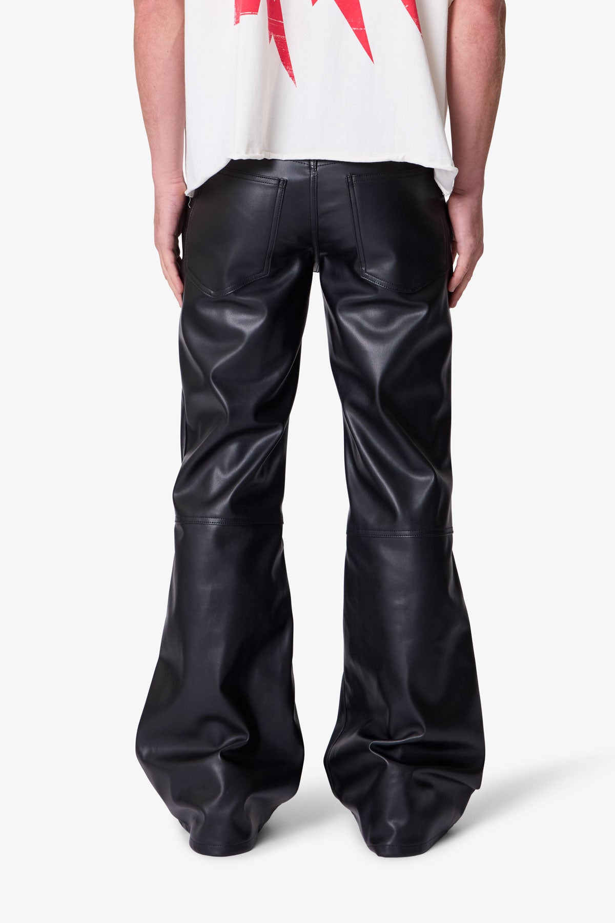 LEATHER FLARE PANTS