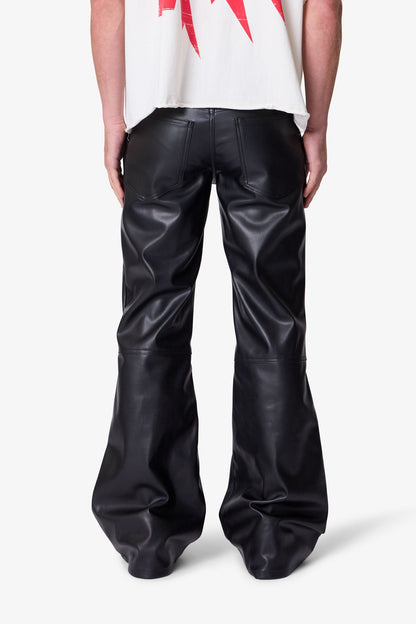 LEATHER FLARE PANTS