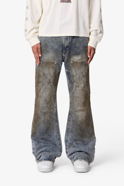 OIL STAIN IRON CROSS DENIM