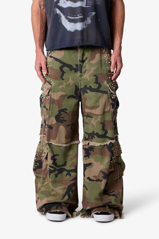 PEARLED RAVE CARGO PANTS