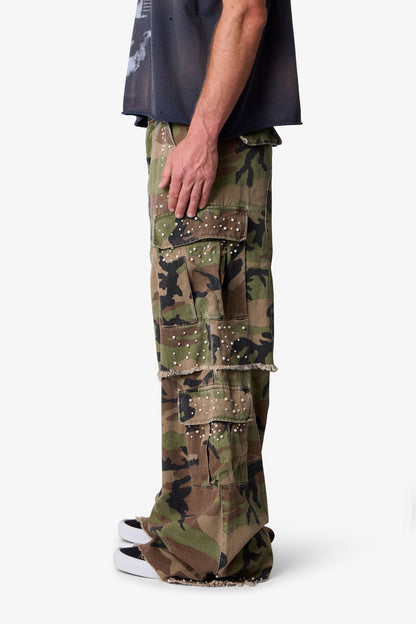 PEARLED RAVE CARGO PANTS