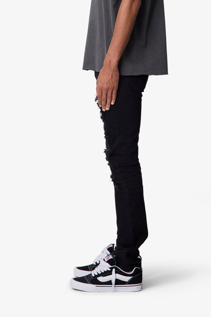 SKINNY DISTRESSED RHINESTONE DENIM