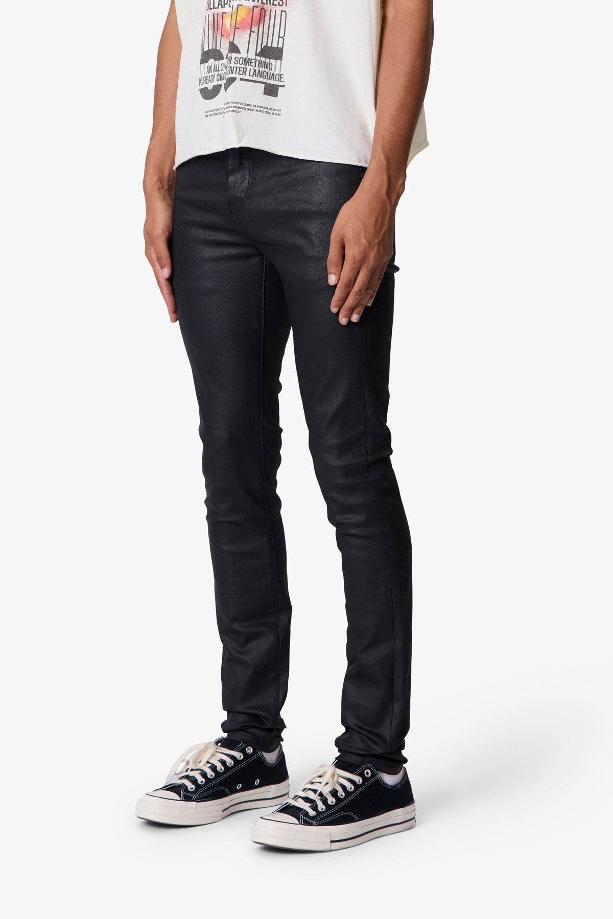 SKINNY WAXED DENIM