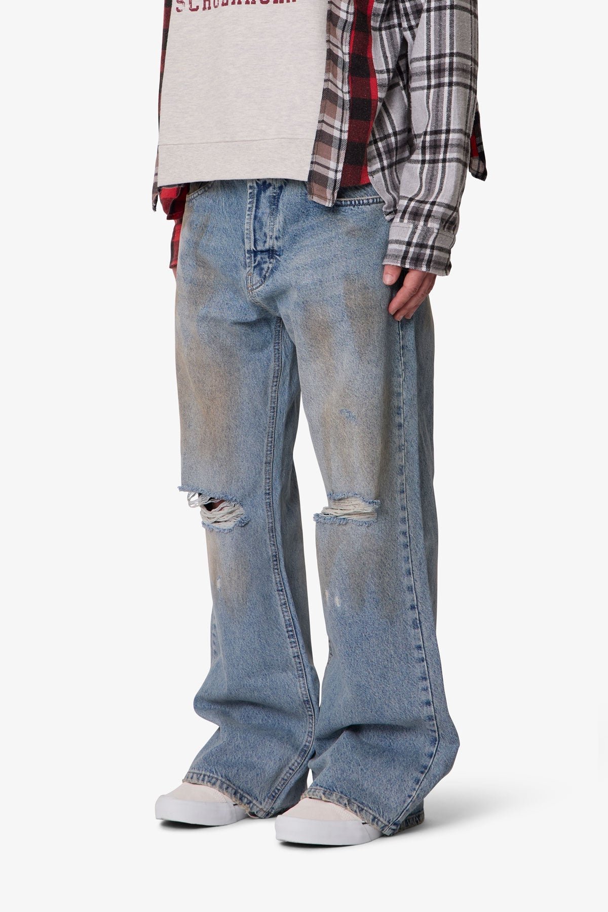 STAINED KICK FLARE DENIM