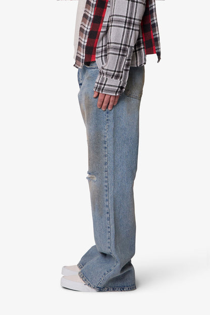 STAINED KICK FLARE DENIM