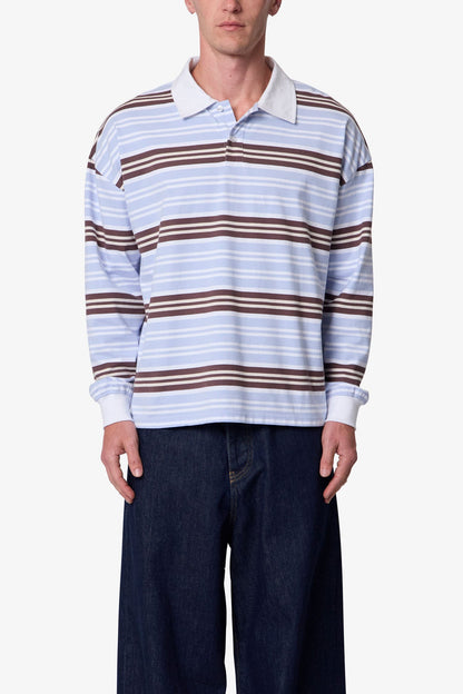 STRIPED L/S POLO SHIRT