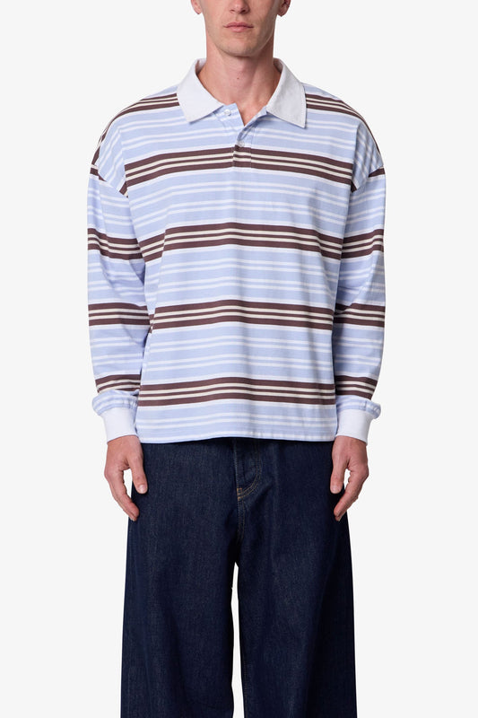 STRIPED L/S POLO SHIRT