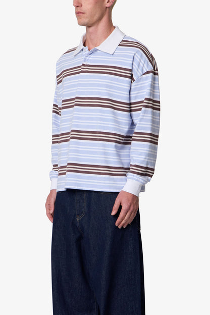 STRIPED L/S POLO SHIRT