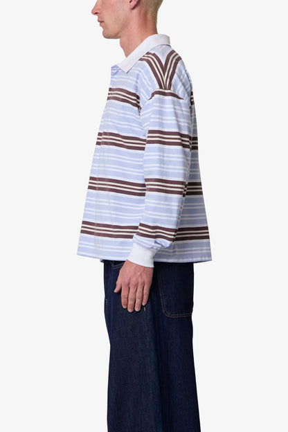 STRIPED L/S POLO SHIRT