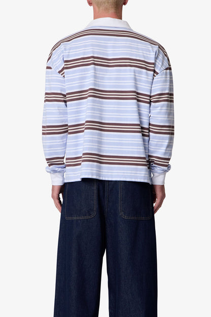 STRIPED L/S POLO SHIRT