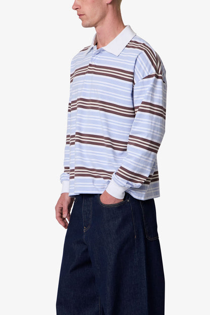 STRIPED L/S POLO SHIRT