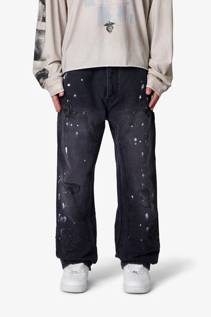 TORN FLEUR DOUBLE KNEE PANTS