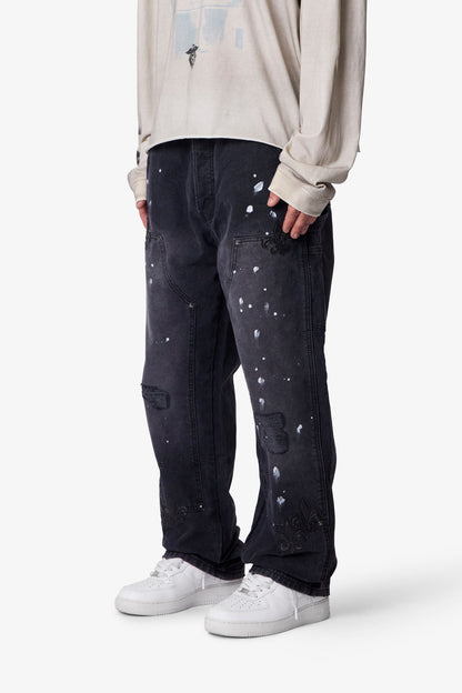 TORN FLEUR DOUBLE KNEE PANTS