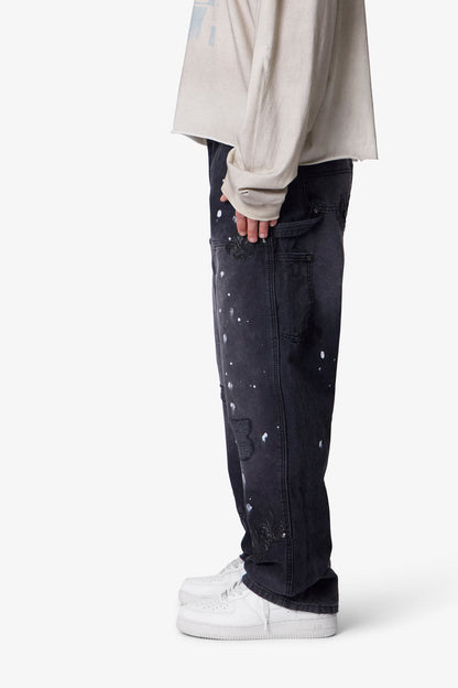 TORN FLEUR DOUBLE KNEE PANTS