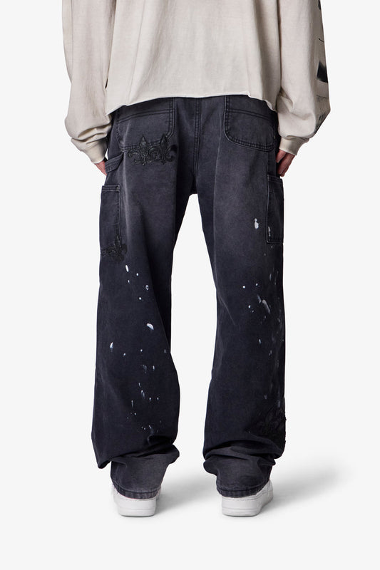 TORN FLEUR DOUBLE KNEE PANTS