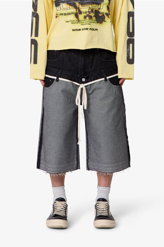 ULTRA BAGGY INSIDE OUT DENIM SHORTS