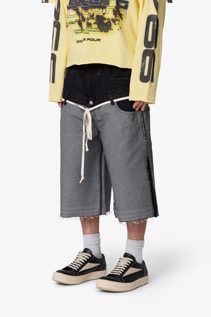 ULTRA BAGGY INSIDE OUT DENIM SHORTS