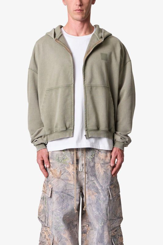 VINTAGE WASHED ZIP UP HOODIE