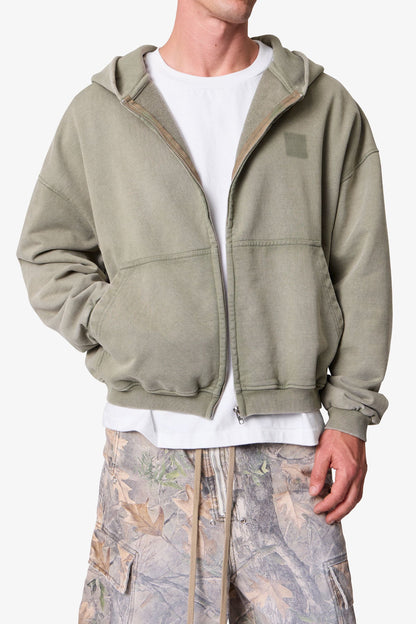 VINTAGE WASHED ZIP UP HOODIE