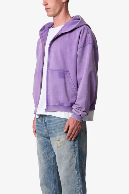 VINTAGE WASHED ZIP UP HOODIE