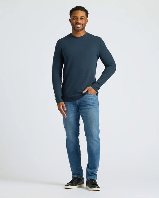 Waffle Long Sleeve Crew Neck