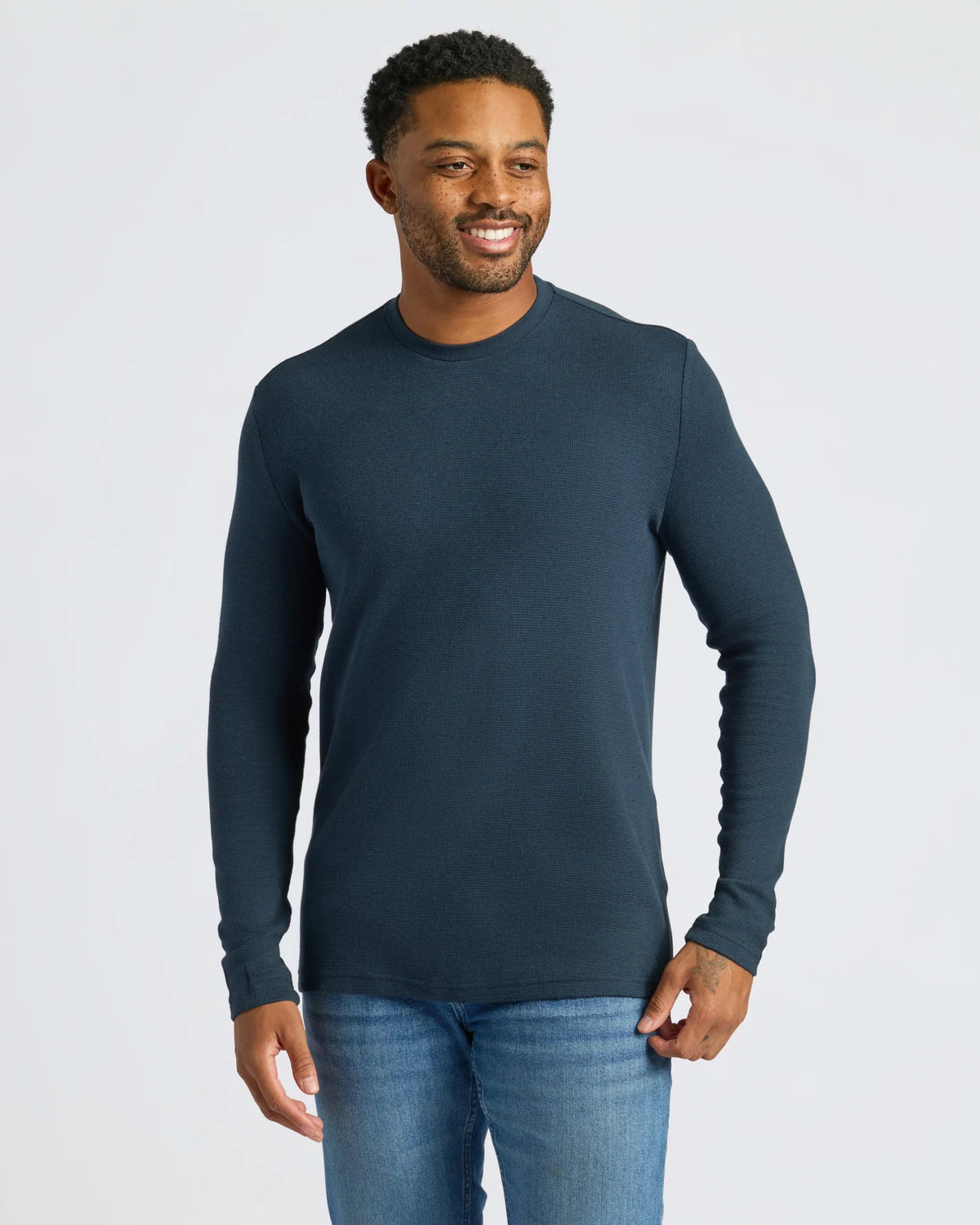 Waffle Long Sleeve Crew Neck